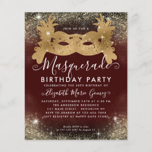 Prospectus 11,4 Cm X 14,2 Cm Masquerade pas cher Bourgogne Parties scintillant