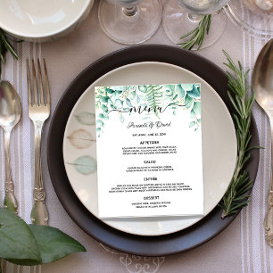 Prospectus 11,4 Cm X 14,2 Cm Menu de mariage eucalyptus verdure fougères des bo