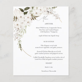 Prospectus 11,4 Cm X 14,2 Cm Menu Floral Boho Blanc Budget