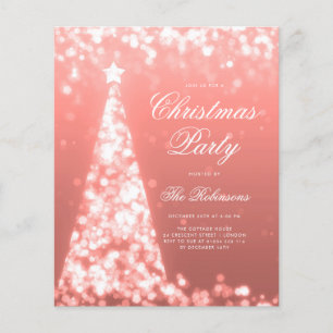 Prospectus 11,4 Cm X 14,2 Cm Menu rose Gold Christmas Tree Invitation Program