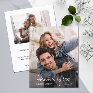 Prospectus 11,4 Cm X 14,2 Cm Merci photo Mariage chic