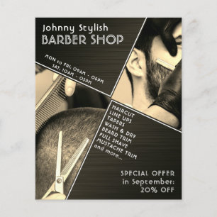 Prospectus 11,4 Cm X 14,2 Cm Modern geometric barber flyer