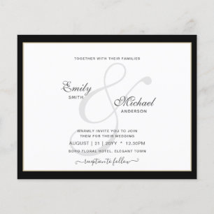 Prospectus 11,4 Cm X 14,2 Cm Moderne Vintage Ampersand Typographie Mariage QR c
