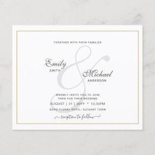 Prospectus 11,4 Cm X 14,2 Cm Moderne Vintage Ampersand Typographie Mariage QR c