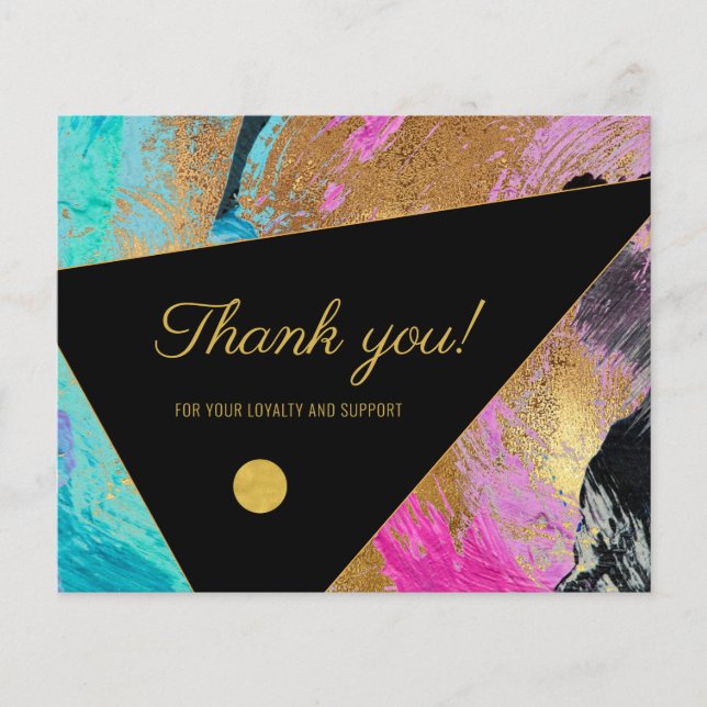 Prospectus 11,4 Cm X 14,2 Cm motif Abstrait merci flyer (Devant)