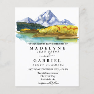 Prospectus 11,4 Cm X 14,2 Cm Mountain Forest Automne Aquarelle Russe Mariage F