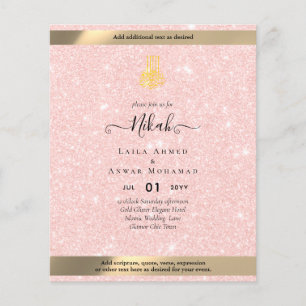 Prospectus 11,4 Cm X 14,2 Cm NIKAH - Calligraphie de Faire-part de mariage isla