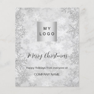 Prospectus 11,4 Cm X 14,2 Cm Noël argent hiver neige affaires QR Instagram