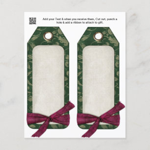 Prospectus 11,4 Cm X 14,2 Cm Noël Fête cadeau ou faveur Sac Tags