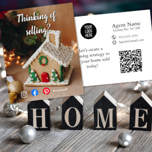 Prospectus 11,4 Cm X 14,2 Cm noël vendre mailer immobilier marketing fly