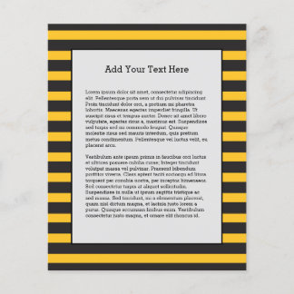 Prospectus 11,4 Cm X 14,2 Cm Noir Jaune Lignes Horizontales Géométrique Abeille