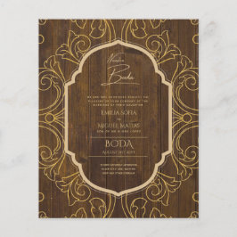 Prospectus 11,4 Cm X 14,2 Cm Notre Mariage Cadre GOLD Invitation de mariage esp