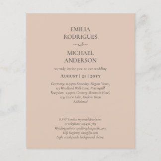 Prospectus 11,4 Cm X 14,2 Cm Nuestra Boda Typographie moderne BEAUCOUP DE COULE
