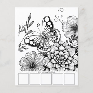 Prospectus 11,4 Cm X 14,2 Cm Pages de coloriage pour adultes d'art papillon