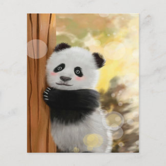 Prospectus 11,4 Cm X 14,2 Cm Panda de dessin animé en couleur | Drôle de cadeau