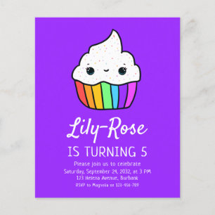 Prospectus 11,4 Cm X 14,2 Cm PAPER Cupcake Invitation pour la fête d'anniversai