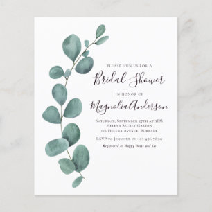Prospectus 11,4 Cm X 14,2 Cm PAPER Eucalyptus Invitation à la douche nuptiale
