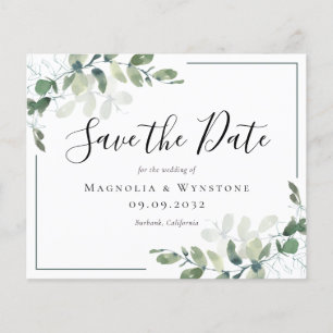 Prospectus 11,4 Cm X 14,2 Cm PAPER Eucalyptus Mariage Enregistrer La Date