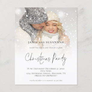 Prospectus 11,4 Cm X 14,2 Cm PAPER Glam Photo Overlay Invitation de la fête de 