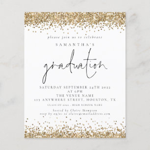 Prospectus 11,4 Cm X 14,2 Cm PAPER Gold Parties scintillant 2024 Graduation Whi