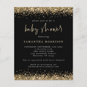Prospectus 11,4 Cm X 14,2 Cm PAPER Gold Parties scintillant fille Baby shower g
