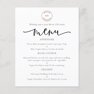 Prospectus 11,4 Cm X 14,2 Cm PAPER Logo Script Corporate Christmas Party Menu