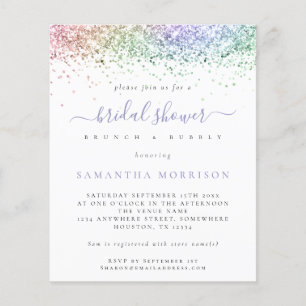 Prospectus 11,4 Cm X 14,2 Cm PAPER Parties scintillant multicolore Invitation d