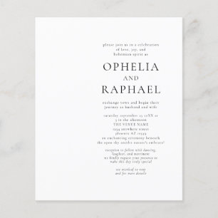 Prospectus 11,4 Cm X 14,2 Cm PAPER QR Code Black White Bohemian Wedding Invitat