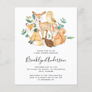 Prospectus 11,4 Cm X 14,2 Cm PAPER Woodland Eucalyptus Baby shower Invitation