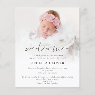 Prospectus 11,4 Cm X 14,2 Cm PAPIER 2 Photos superposer noir Script Bienvenue n