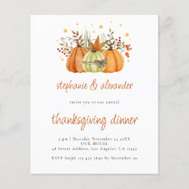 Prospectus 11,4 Cm X 14,2 Cm PAPIER Citrouille Terracotta Thanksgiving Dîner