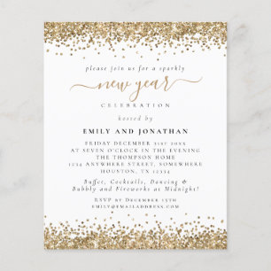 Prospectus 11,4 Cm X 14,2 Cm PAPIER Glam Gold Parties scintillant Nouvel An E