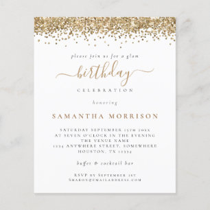 Prospectus 11,4 Cm X 14,2 Cm PAPIER Gold Parties scintillant N'importe quel â