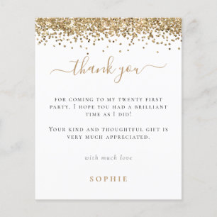 Prospectus 11,4 Cm X 14,2 Cm PAPIER   Gold Parties scintillant Photo 21st Party