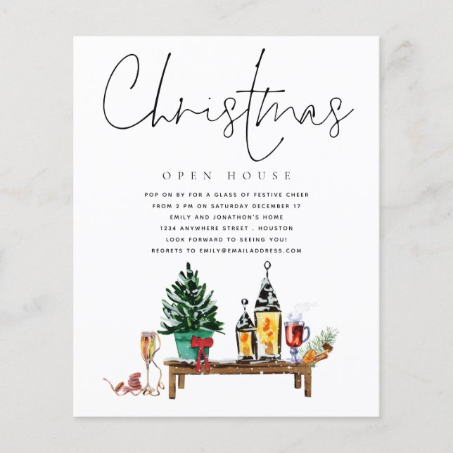 Prospectus 11,4 Cm X 14,2 Cm PAPIER | Invitation des lanternes de Noël (Devant)