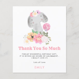 Prospectus 11,4 Cm X 14,2 Cm PAPIER   Jeune éléphant mignon enfant merci