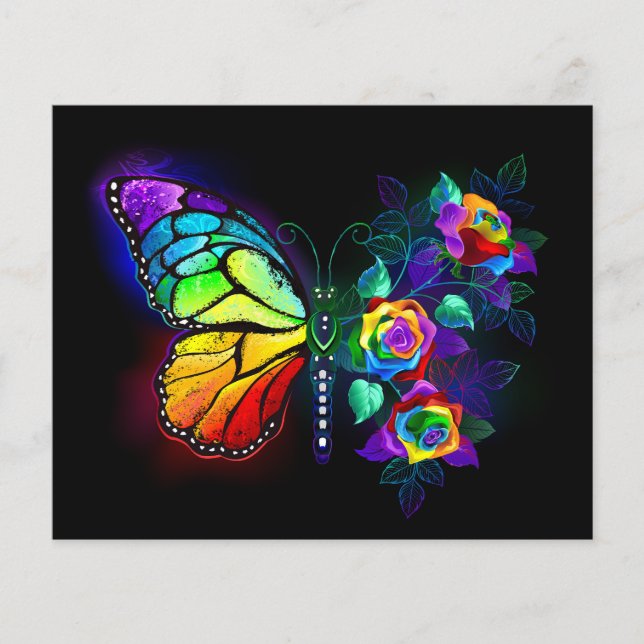 Prospectus 11,4 Cm X 14,2 Cm Papillon arc-en-ciel (Devant)