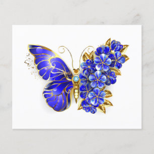 Prospectus 11,4 Cm X 14,2 Cm Papillon Saphir Fleur