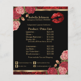 Prospectus 11,4 Cm X 14,2 Cm Parties scintillant à lèvres Red Roses - Produit n