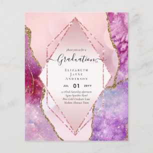 Prospectus 11,4 Cm X 14,2 Cm Parties scintillant d'agaite DIPLÔME Invitations G