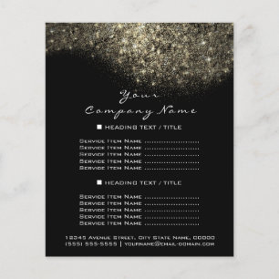Prospectus 11,4 Cm X 14,2 Cm Parties scintillant d'or Noir Conceptuel minimal C