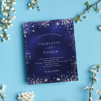 Parties scintillant en argent bleu marine mariage