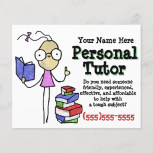Prospectus 11,4 Cm X 14,2 Cm Personal Tutor.Tutoring.Study Aide. Promotionnel