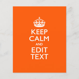Prospectus 11,4 Cm X 14,2 Cm Personalized KEEP CALM AND Edit Text on Orange