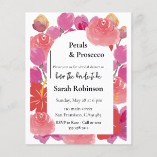Prospectus 11,4 Cm X 14,2 Cm Pétales et Prosecco Arche Florale Réception de Mar