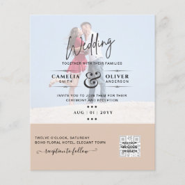 PROSPECTUS 11,4 CM X 14,2 CM PHOTO BUDGÉTAIRE MARIAGE QR SCANNING CODE INVITATI
