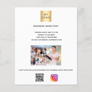 Prospectus 11,4 Cm X 14,2 Cm Photo du logo de l'entreprise, texte du code qr in