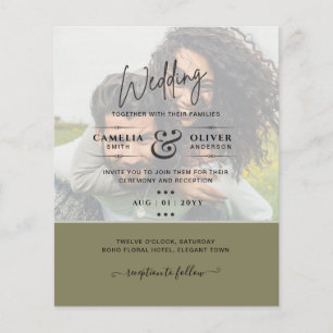 Prospectus 11,4 Cm X 14,2 Cm PHOTO FAIRE-PART DE MARIAGE Budget superposition T