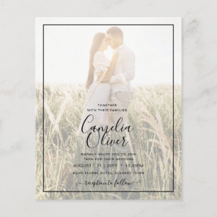Prospectus 11,4 Cm X 14,2 Cm PHOTO Mariage BUDGET OVERLAY Sage Monochrome