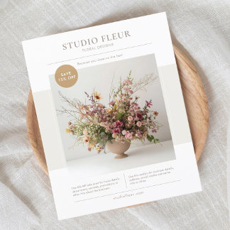 Prospectus 11,4 Cm X 14,2 Cm Photo moderne Floral Business Marketing
